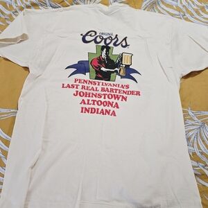 Coors Vintage Pennsylvania's Last Real Bartender Beige Short Sleeve T Shirt